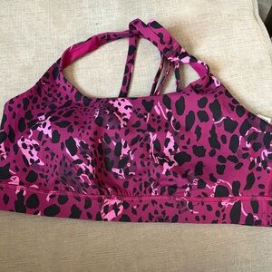 Lululemon Energy Bra- Pink and Black Leopard Print Sports Bra